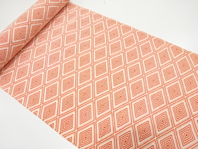 アンティーク　菱模様　長襦袢地反物